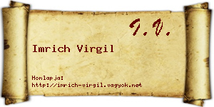 Imrich Virgil névjegykártya